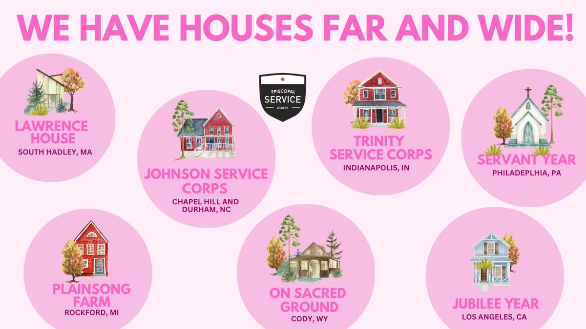EpisServiceCorp's tweet photo. There are ESC houses far and wide filled with joyful intentional communities! Which one is right for you? Find out today and apply for a year of formation, justice, discernment, and community TODAY! 

https://t.co/PdMw1VMG9e
#episcopal #service #serviceyear https://t.co/57NfVF9zS7