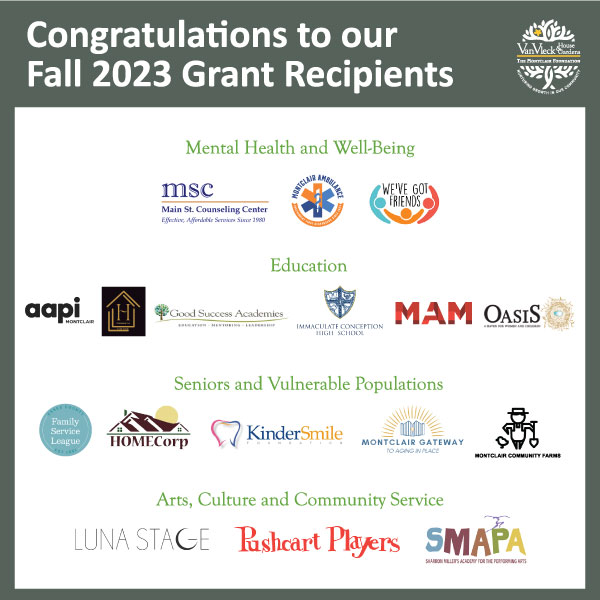 #themontclairfoundation is pleased to have awarded $65,000 in #grants to seventeen #nonprofits as part of our Fall 2023 #grantcycle

To #donate to our Annual Fund, which supports our #grantgiving visit montclairfoundation.org/donate

#givingtuesday #vanvleckhouseandgardens #givetoday