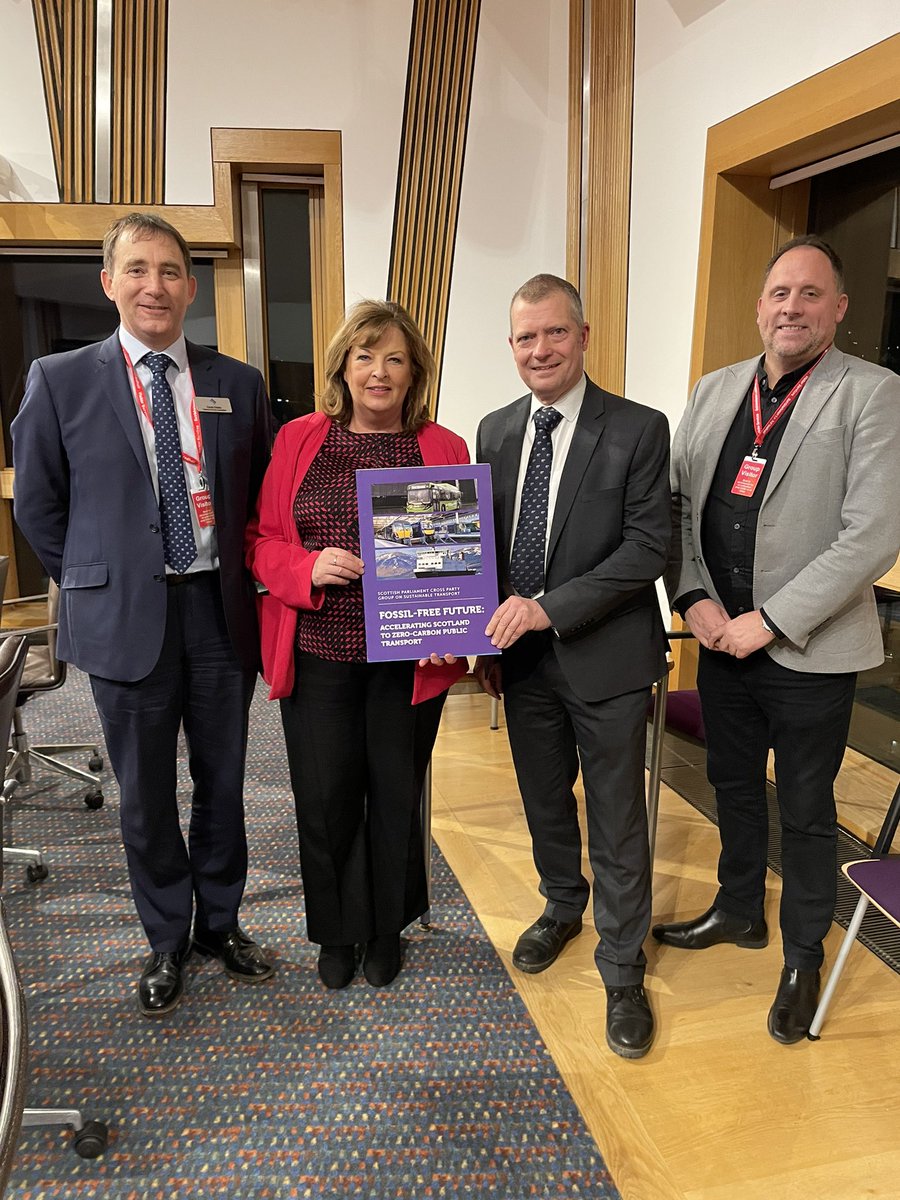 Busy launch of new sustainable transport report with <a href="/railindustry/">RIA</a> David Clarke, Transport Minister <a href="/FionaHyslop/">Fiona Hyslop</a> and event chair / opposition transport shadow <a href="/GrahamSMSP/">Graham Simpson</a>