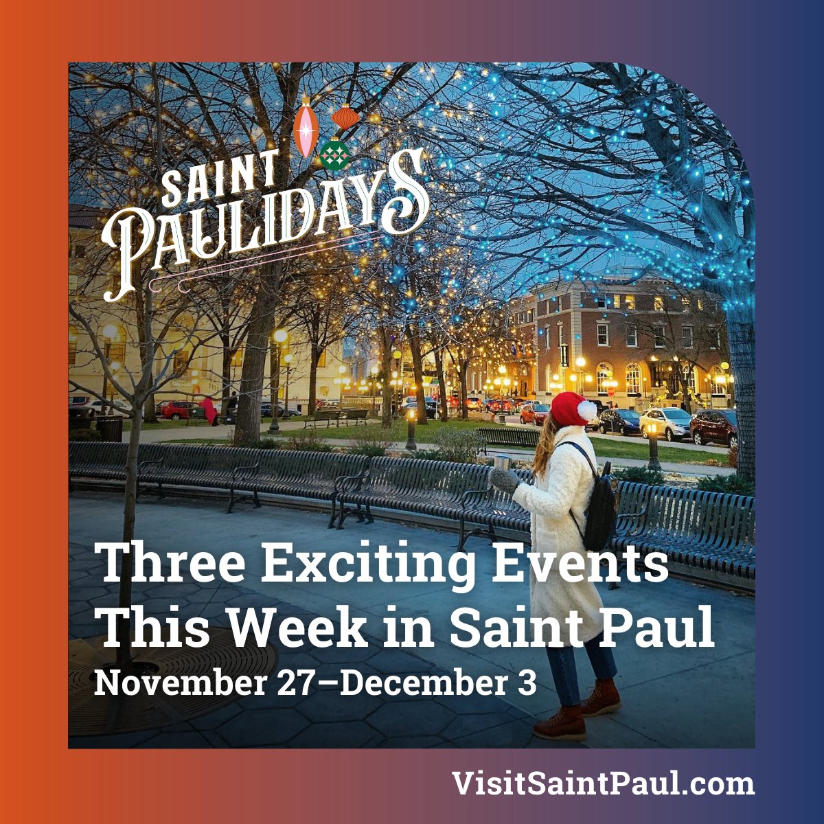 SaintPaul's tweet photo. Ensure you catch these three essential events in #MYSAINTPAUL this week! ☃️ Check out our events calendar for fun events happening this week. ➡️ https://t.co/fdeQbHAZPp
#SaintPaulidays #GoList #VisitSaintPaul #StPaulMN #SaintPaulMN #STP #MNEvents #OnlyInMN #ExplorePage https://t.co/zrNpZCvG3m