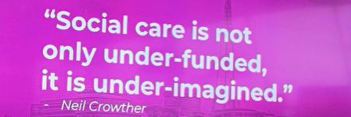Social care isn't just under-resourced, it's under-imagined. We've got on &amp; started to change the public story of social care.  Tomorrow we're at #NCASC23, exploring how we can align, support &amp; cooperate with others to build on our work.   socialcarefuture.org.uk/changing-the-s…
