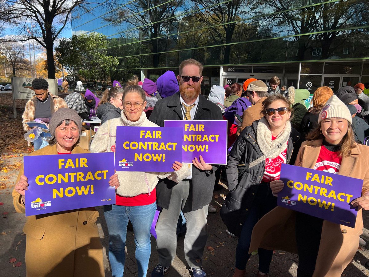 VCU workers turned out in solidarity with Richmond City workers, who are bargaining their contract with the city right now! We are calling on City Council and the Mayor's office to stand with city workers and bargain a fair and just contract.