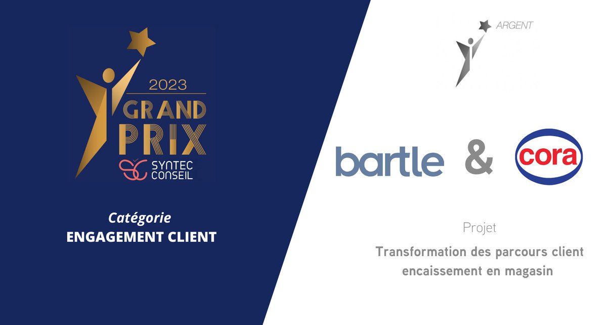 [LIVE] #GrandPrixSyntecConseil | Catégorie « Engagement client » : @CoraFrance et Bartle remportent le prix Argent 👏 Avec @EventPrache et @Challenges