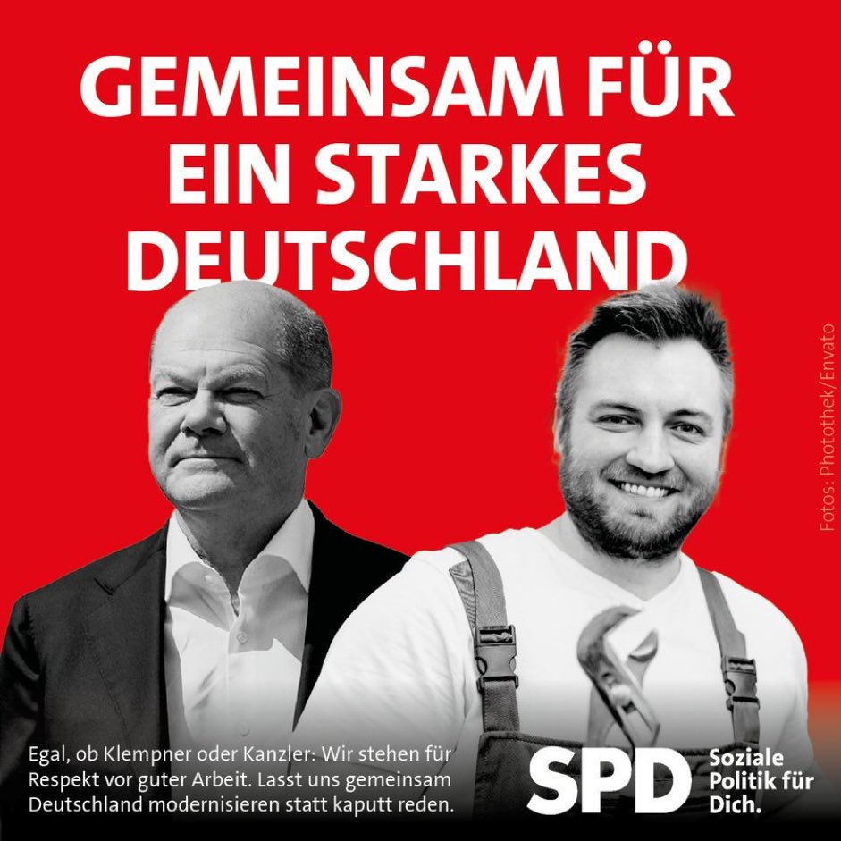 Die SPD steht für #Respekt. Mit #RespektfürDich und #SozialePolitikfürDich sind wir angetreten. #Klempner stehen im Mittelpunkt unserer Politik.
#KlempnerDerMacht