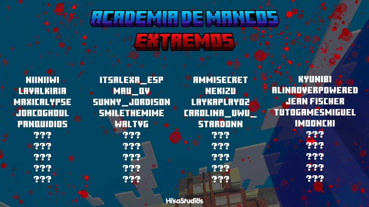 hikarilof's tweet photo. ☠️Ya tenemos a los primeros 20 confirmados para ACADEMIA DE MANCOS EXTREMOS!☠️

Se sigue buscando Streamers novatos en Minecraft para este Evento Hardcore que empieza el Sábado 2/12

💢¿Quien no puede faltar?💢

Si estás interesado comenta este post, da❤️y🔁 https://t.co/wkZFRD8LY1