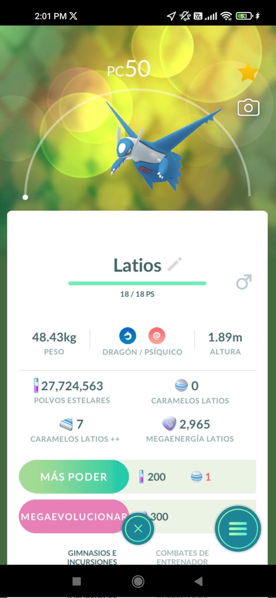 JOSUE_FTES's tweet photo. @8BitCR Latios nivel 1 salvaje 🤑 https://t.co/ZfDQJI6buP