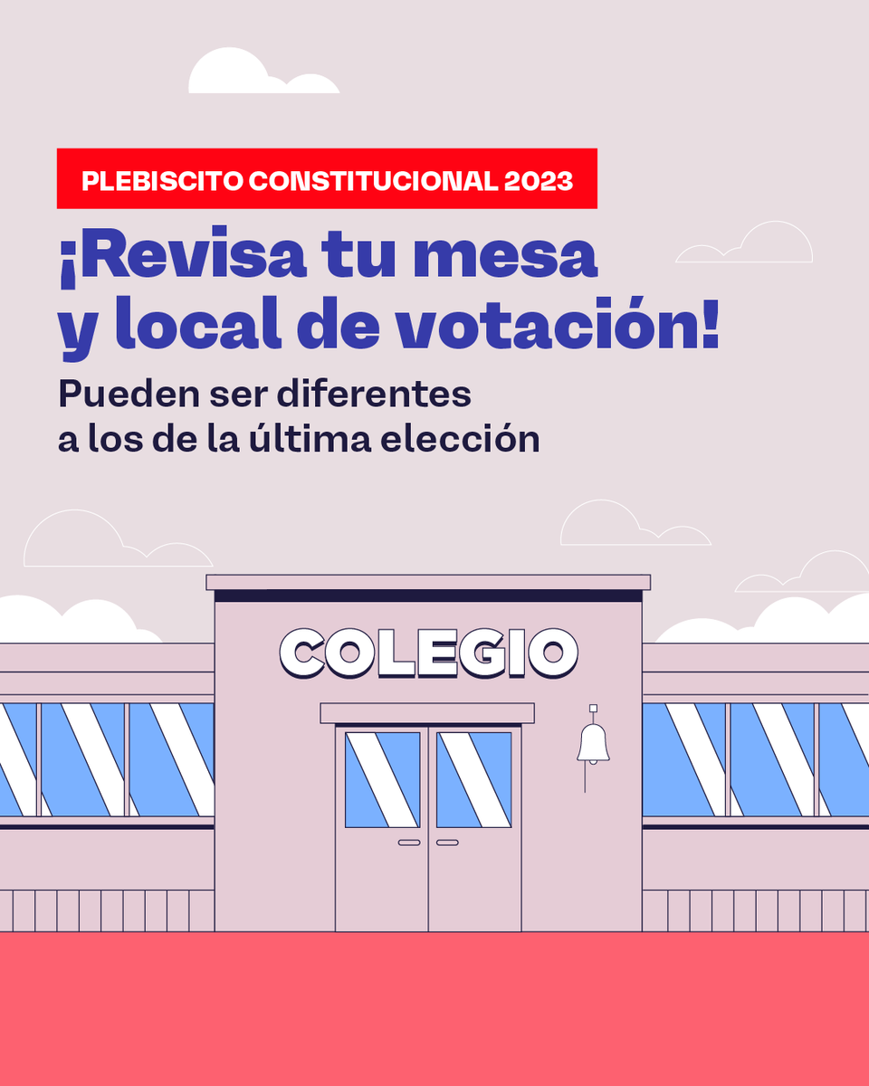 ServelChile's tweet photo. En https://t.co/hA23u5ezAY podrás conocer tu mesa, local de votación y si fuiste designado como vocal de mesa por las Juntas Electorales. ​

Lee la propuesta de texto de Nueva Constitución ingresando a https://t.co/do7ypo3RhI​

📌 2 de dic: nómina definitiva de vocales de mesa. https://t.co/aN3qGWiE3p