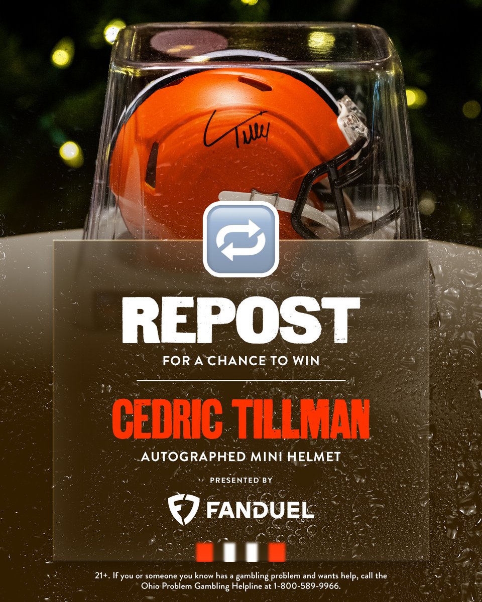 Browns's tweet image. Hit us with a repost and make sure you're following @FDSportsbook for your chance to win a mini helmet signed by our guy Ced!

Full rules ➡️ static.clubs.nfl.com/image/upload/b…