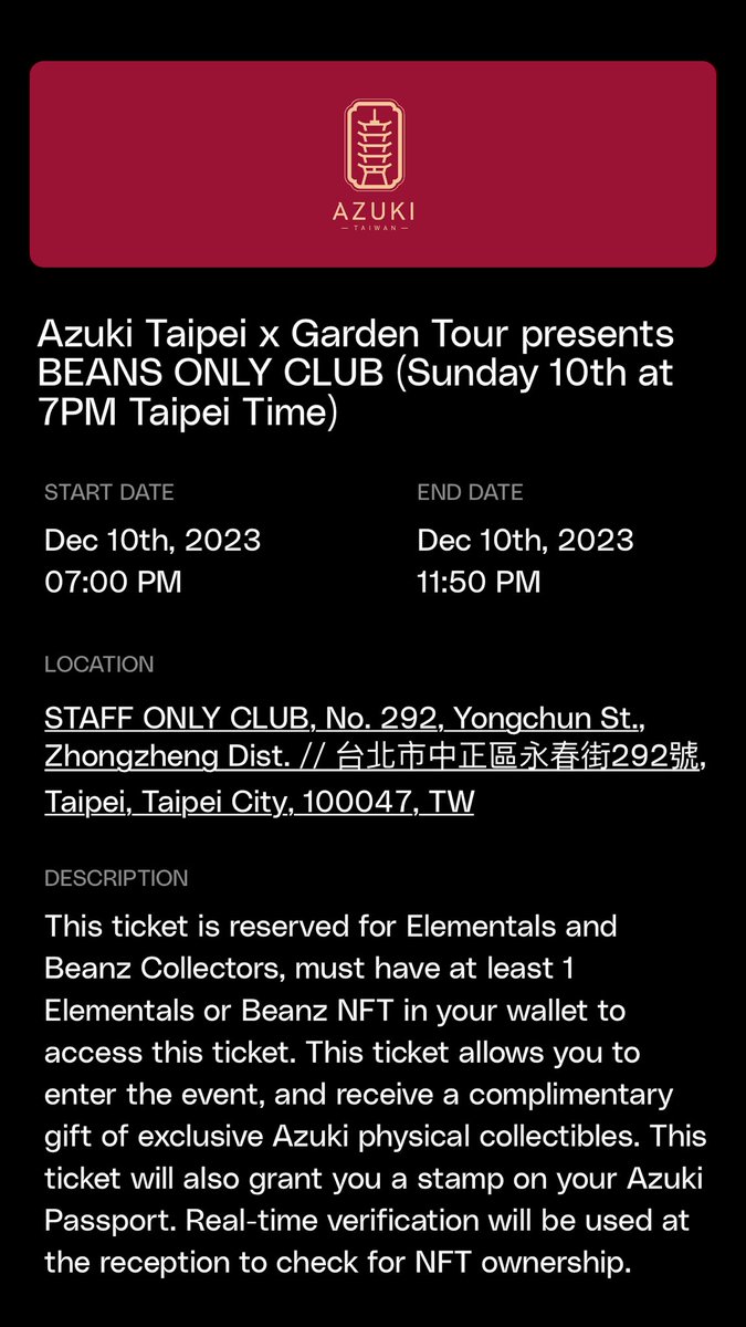 ChihtingMa's tweet photo. Ape exudes wealth, Azuki may seem a bit flashy, and I embrace a sophisticated lifestyle.
IKZ ⛩️
See you in #AzukiTaipei
@Azuki @Azuki_Taiwan @ZAGABOND @Portalcoin @DemAzuki https://t.co/5TY4CiRGnF
