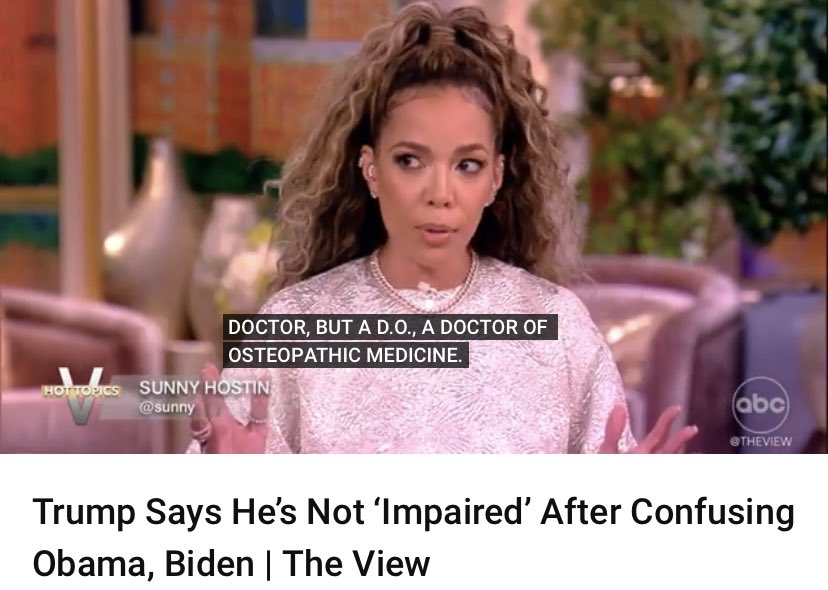 In case you need another reason not to watch The View….They don’t know that doctors in the U.S. can have an MD or a DO degree and then misinform watchers about osteopathic medicine. 

#choosedo #doproud #medtwitter #medx #osteopathicmedicine #medicine