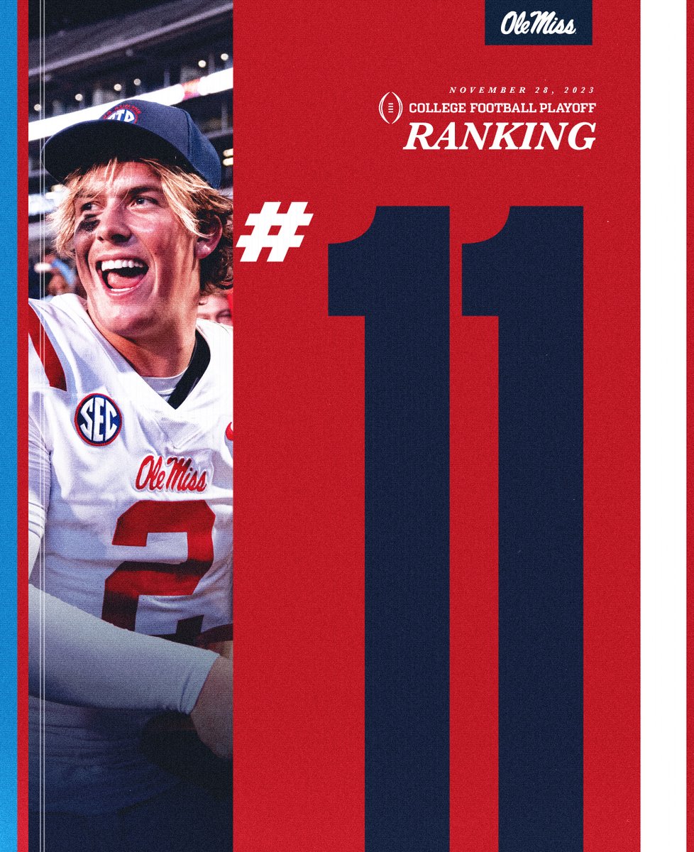 OleMissFB's tweet photo. Finishing the Regular Season at #11

@CFBPlayoff | #HottyToddy https://t.co/tM5xFxrw5T
