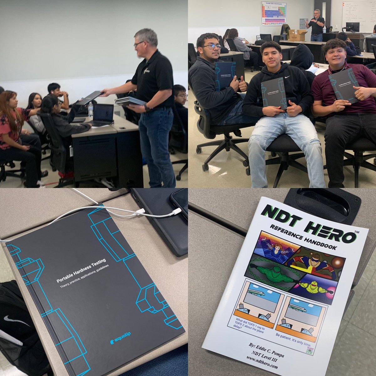 AvalosPTECH's tweet photo. Christmas came early for our NDT students! π πOur amazing industry partner stopped by to drop off NDT books gifted by @ASNTinfo and Great Houston ASNT.
Thank you for investing in the future of NDT!
#SantaForADay
#MyAldine
@drgoffney https://t.co/g6AZ5O9tuU