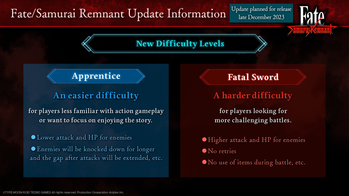An update on upcoming content for #FateSR! 

#KTFamily #FateSamuraiRemnant
