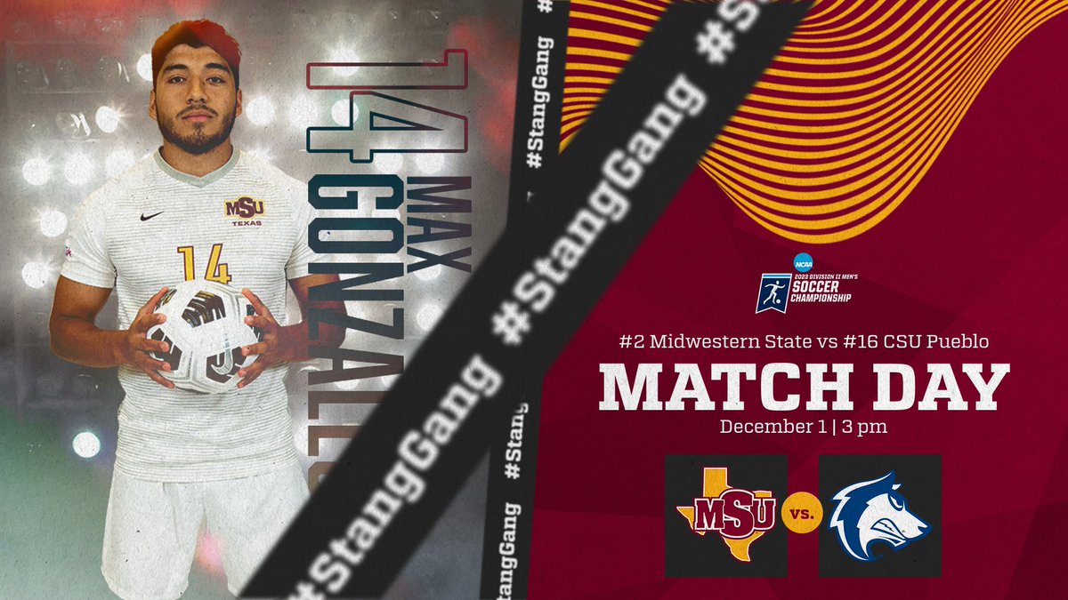 ⚽️ | Unbeaten, No. 2-ranked <a href="/msutxfc/">@MSUTXFC</a> takes on No. 16 CSU Pueblo in the third round of the NCAA D2 Championships FRIDAY afternoon at Stang Park. Kickoff is set for 3 p.m. #StangGang

📺 bit.ly/3N02KLZ
📊 bit.ly/46BUnNG