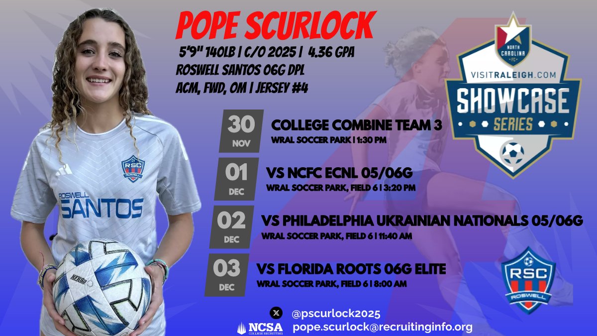 PScurlock2025's tweet photo. @UNCGWSoccer looking forward to meeting you in Raleigh and playing in the combine with "TEAM 3".  Lets go!  Hopefully you can come watch one of my games with our '06 team as well. https://t.co/kaDoIkP9xe