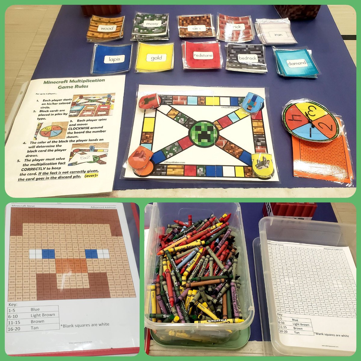 jgivens75's tweet photo. Minecraft Math is ready for a Video Game Themed Family Math Night at @HalethorpeElem . Game on! #halethorpees #mathnight #familyengagement #communityschool #minecraftmath #minecraft #videogamemathnight @BCPSMATH @DrDRG_BCPS @L_DeDeo https://t.co/I1eptH62ch