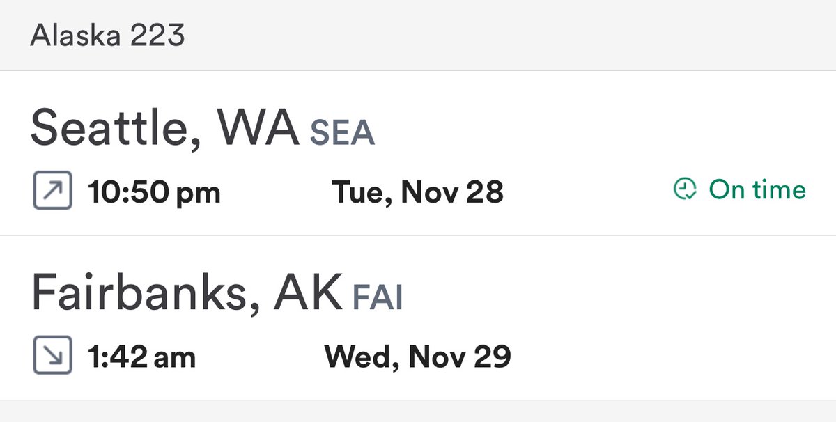 Chupathingy (@yackleen) on Twitter photo Seeing as our flight was delayed 2 hours, I’m praying <a href="/AlaskaAir/">Alaska Airlines</a> holds flight AS 223 SEA-FAI a few minutes so me and everyone else coming from RDU aren’t stranded in SEA or ANC overnight. Seeing as our flight was delayed 2 hours, I’m praying <a href="/AlaskaAir/">Alaska Airlines</a> holds flight AS 223 SEA-FAI a few minutes so me and everyone else coming from RDU aren’t stranded in SEA or ANC overnight.