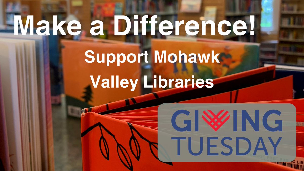 mvlsNY's tweet photo. It's still #GivingTuesday! Of course, you can always support the work of Mohawk Valley Libraries by donating to the Foundation for Mohawk Valley Libraries:  https://t.co/9ND2IMg7jC

Donations support public libraries in Schenectady, Schoharie, Montgomery &amp; Fulton Counties. https://t.co/XE67FlR3PL
