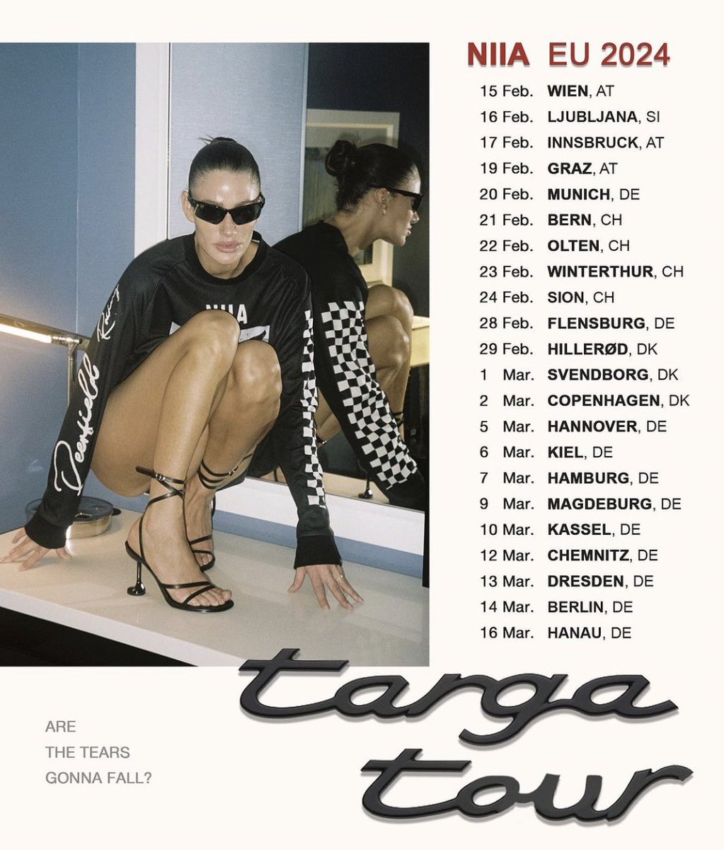 See you soon Europe! Tickets: niia.ffm.to/targa-tour 🏁