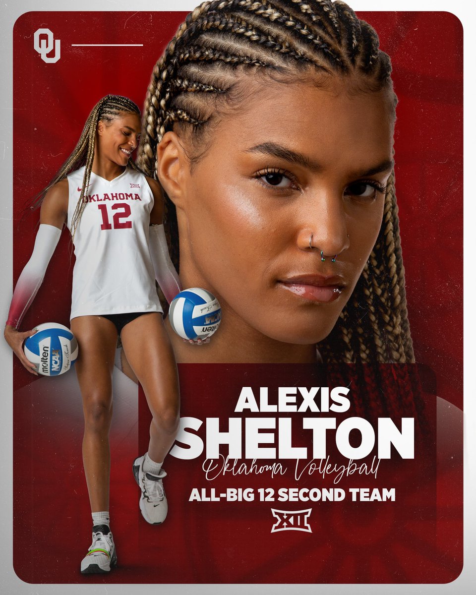 Oklahoma Volleyball (@ou_volleyball) on Twitter photo 400 total kills.
21 matches with double-digit kills.
8 matches with 20-plus kills.
Career-high 30 kills.
97 digs.
55 total blocks.
Congrats to <a href="/ashelton21/">alexis shelton</a> on being named to the All-Big 12 Second Team after an incredible season!
📝| bit.ly/47Q4DD8 400 total kills.
21 matches with double-digit kills.
8 matches with 20-plus kills.
Career-high 30 kills.
97 digs.
55 total blocks.
Congrats to <a href="/ashelton21/">alexis shelton</a> on being named to the All-Big 12 Second Team after an incredible season!
📝| bit.ly/47Q4DD8