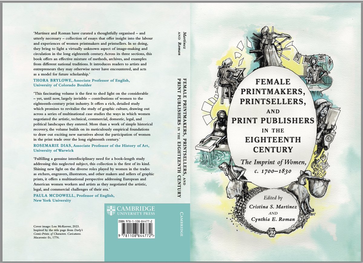 Delighted to share the cover of ‘Female Printmakers, Printsellers, and Print Publishers in the Eighteenth Century. The Imprint of Women, c. 1700-1830’. Design by the wonderful Lou McKeever @blueloutter. Coming out soon with Cambridge University Press! @hannahmarylyons