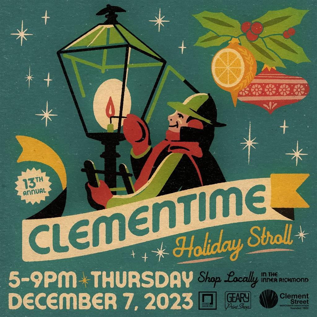 Tis the Season to support your local SF businesses!! Shop for the holidays while enjoying live music, local art displays, and more! ⁠ ⁠ Clemetime is your time to enjoy Clement St. in the Inner Richmond! ⁠ ⁠ Locations: Along Clement Street from Arguello Blvd to 16th St.⁠ ⁠