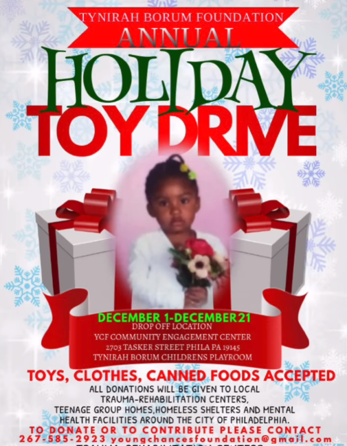 VictimWitnessSP's tweet photo. Donate this holiday season to the Holiday Toy Drive in honor of the Tynirah Borum Foundation. https://t.co/Hs1uplaiCF