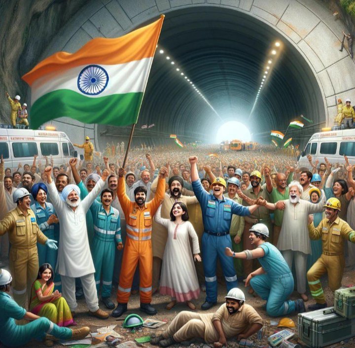 NvMali's tweet photo. कोशिश करने वालों की कभी हार नहीं होती। #Uttarkashi Silkyara Tunnel Rescue आधुनिक युग के कई मशीनें ना चली जबकि श्रमिक भाइयों की पुरानी तरकीब कमाल कर गई। #RatMiners #labourwork #proud 👷🏻🪓🛠🪛👏🏻 https://t.co/Pa7Xa0zKYz