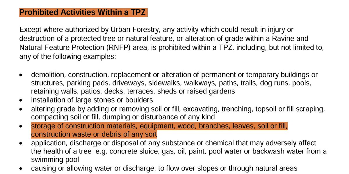 todd_irvine's tweet photo. @lorrainelamchop The situation pictured is in contravention of the City’s own tree protection bylaw because of the damage it can cause to tree roots. I have attached excerpts from the City’s specifications. https://t.co/s6yZdPhbbh