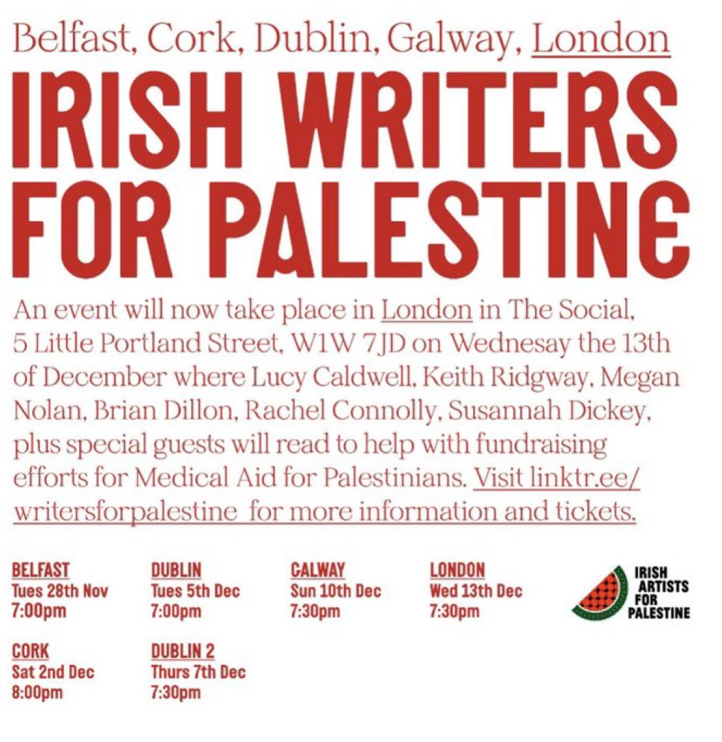 After huge success in Ireland very pleased to announce there is now a London date for this with lots of great Irish writers involved. Tickets here seetickets.com/event/irish-wr…