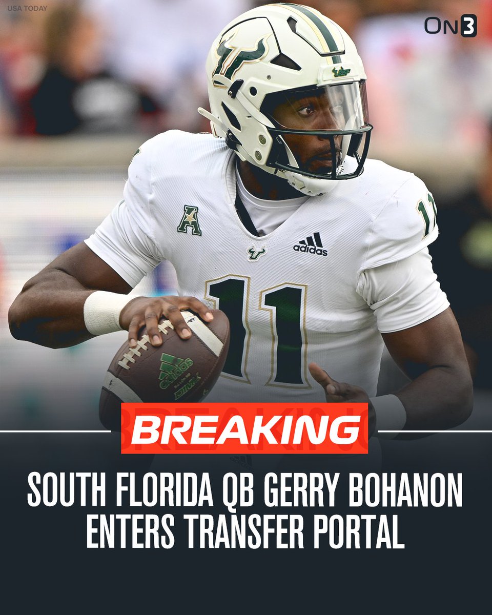 On3's tweet photo. NEWS: South Florida QB Gerry Bohanon has entered the NCAA Transfer Portal, per @petenakos. 

Bohanon was a 4-star recruit in the 2018 class, former Baylor starter. 

https://t.co/0l0Gy2xXfK https://t.co/4ngqkti5FX