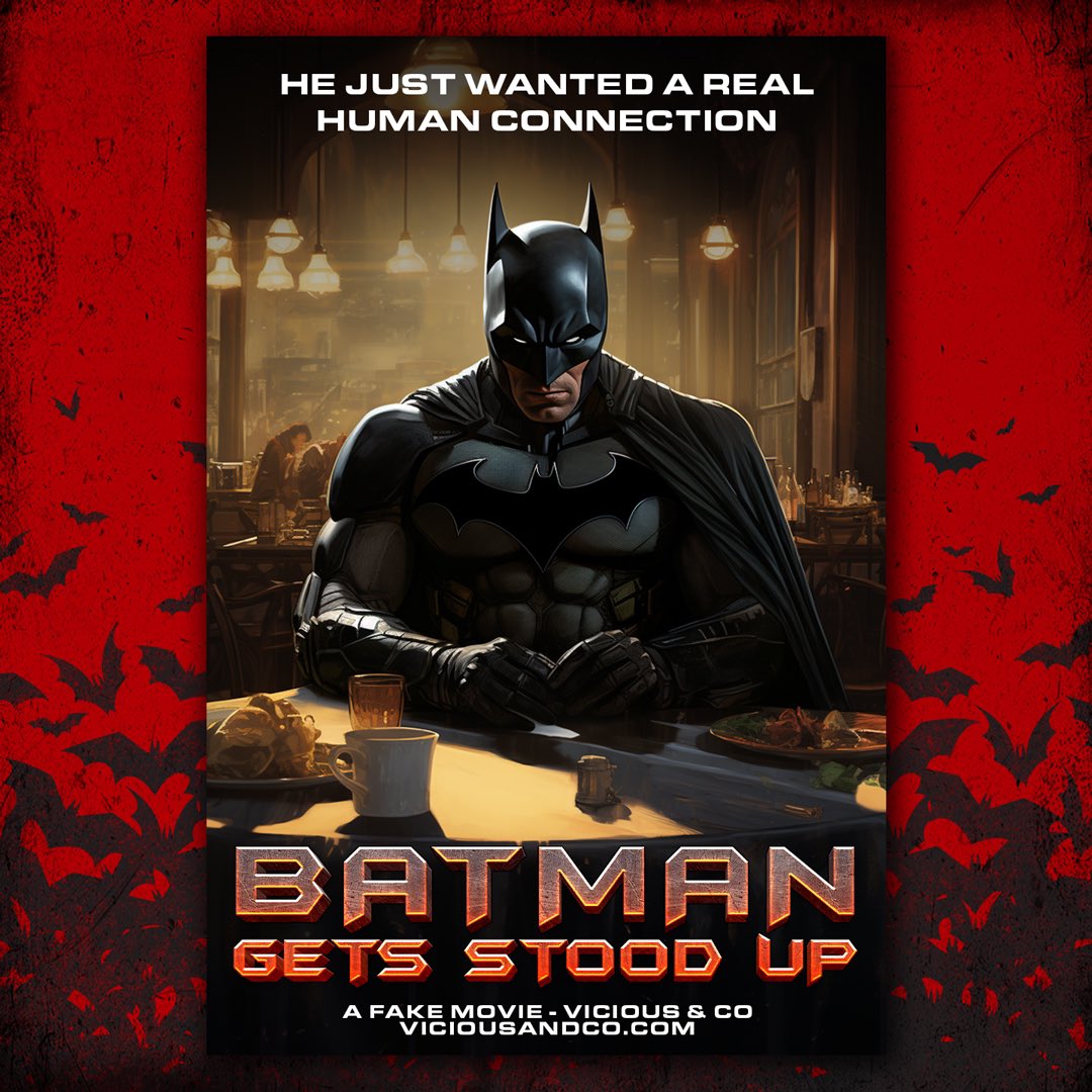 Batman Gets Stood Up. 
The kinda things I “work” on when I’m not working 

#batman #dccomics #comicbook #keyart #movieposter #filmmaking