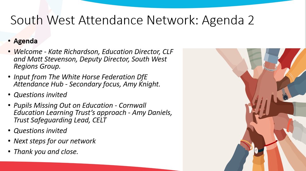 Thank you to colleagues who came together to discuss the attendance crisis and our collective work in the South West to address it. Brilliant ideas and resources shared by colleagues from @CeltAcademies and @WhiteHorseFed. It's heartening to know that we are in this together 🧵