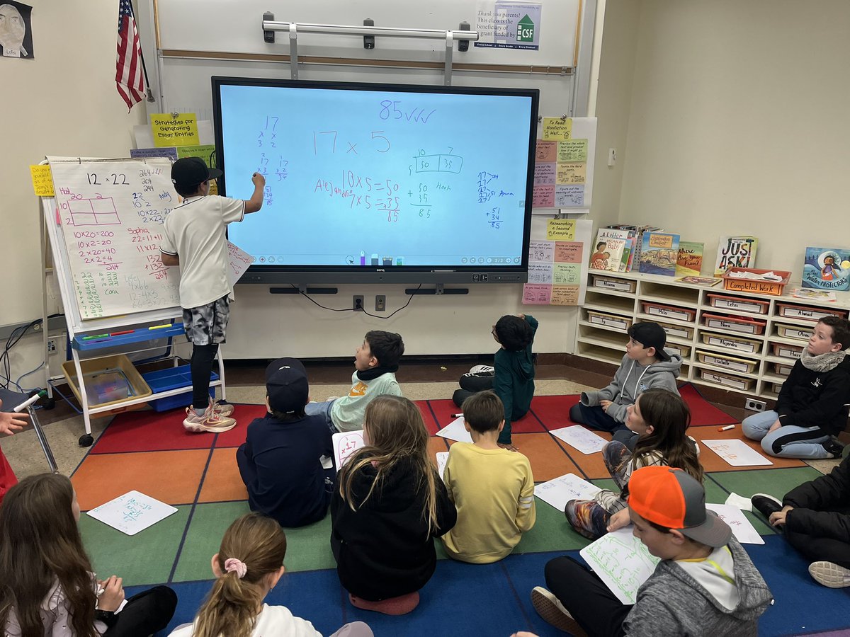 Ccerone5's tweet image. Empowering minds through student-led number talks! 🧠💡 Join the math conversation on Flipgrid as our students share their brilliant mental math strategies. #MathMinds #StudentVoice #WOschool #WeAreChappaqua