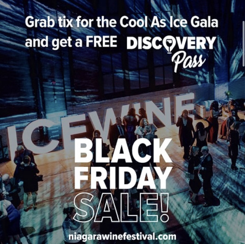 Thought Black Friday was over? Think again! 🍷 Our partners @NiagaraWinefest are continuing their holiday sale - Buy a ‘Cool as Ice’ Gala ticket and receive a FREE Icewine discovery pass ($55 value) 🎟️ Check out the link in bio or niagarawinefestival.com 🥂