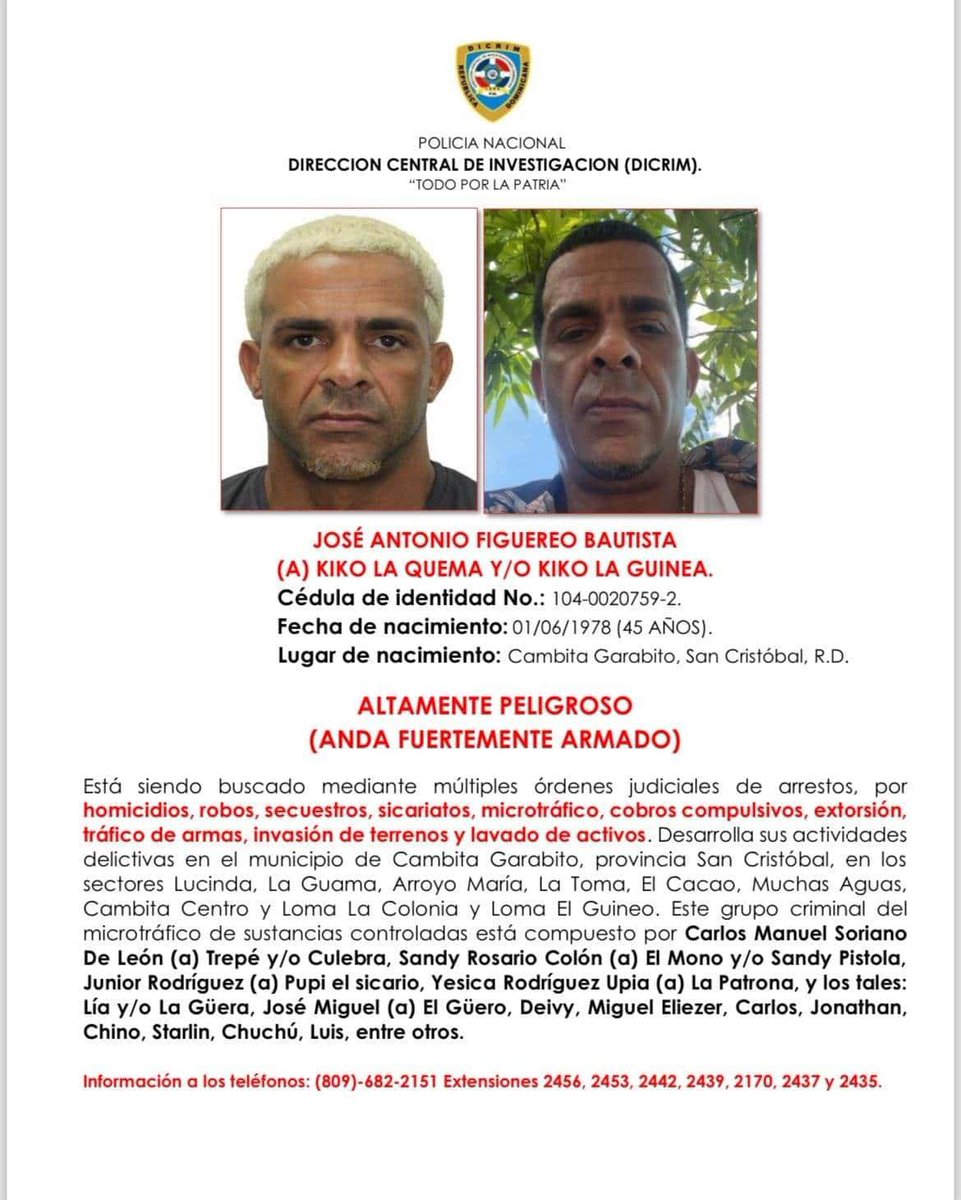 ¿Quién es Kiko la quema? 

Kiko la Quema es un vendedor pasivo de drogas que ha llevado la “paz” a Cambita en San Cristóbal 

José Antonio Figueroa Bautista, mejor conocido como Kiko es el menor de 10 hermanos que desde muy temprana edad (desde que era menor) se dedicó a la venta