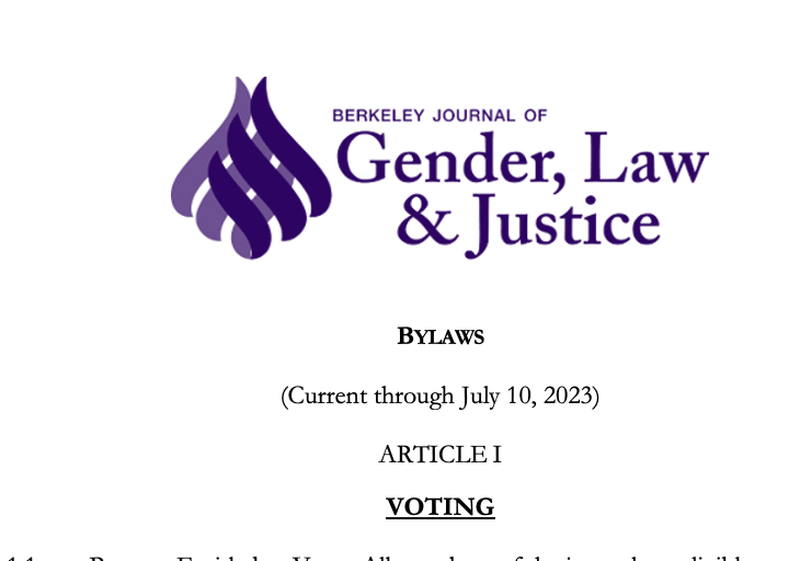 The Journal of Gender, Law & Justice at Berkeley, a student-led, feminist law journal, pledged to not publish authors who support Zionism, in order to protect 'the safety and welfare of Palestinian students,' its bylaws say. (This was cited in the lawsuit filed today).