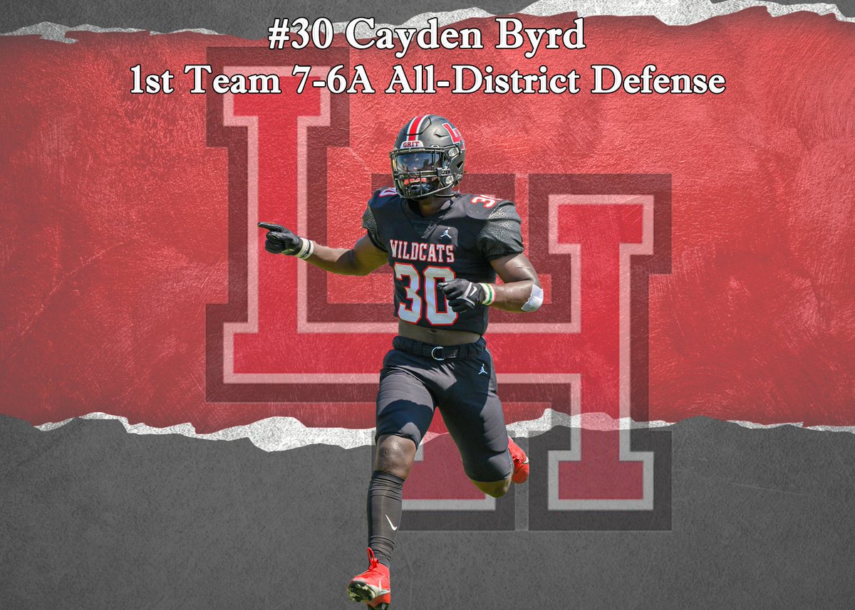 Congrats to @cayden_byrd for being named All District 7-6A 1st Team Defense! #RecruitLH #txhsfb