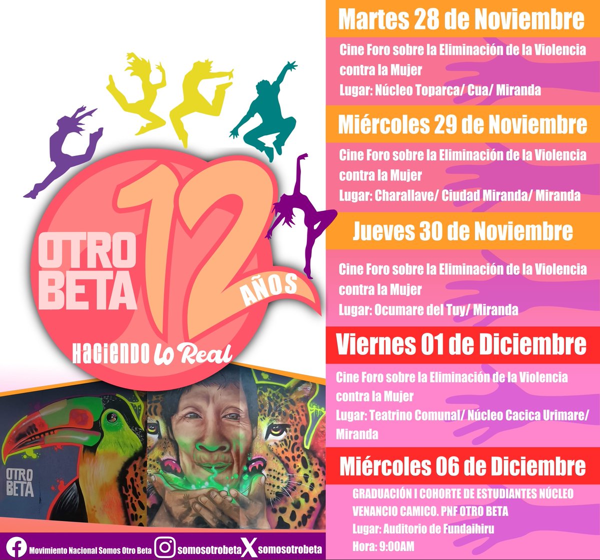 Seguimos con las actividades del mes aniversario! No te pierdas ninguna! Estamos celebrando 12 años #HaciendoLoReal