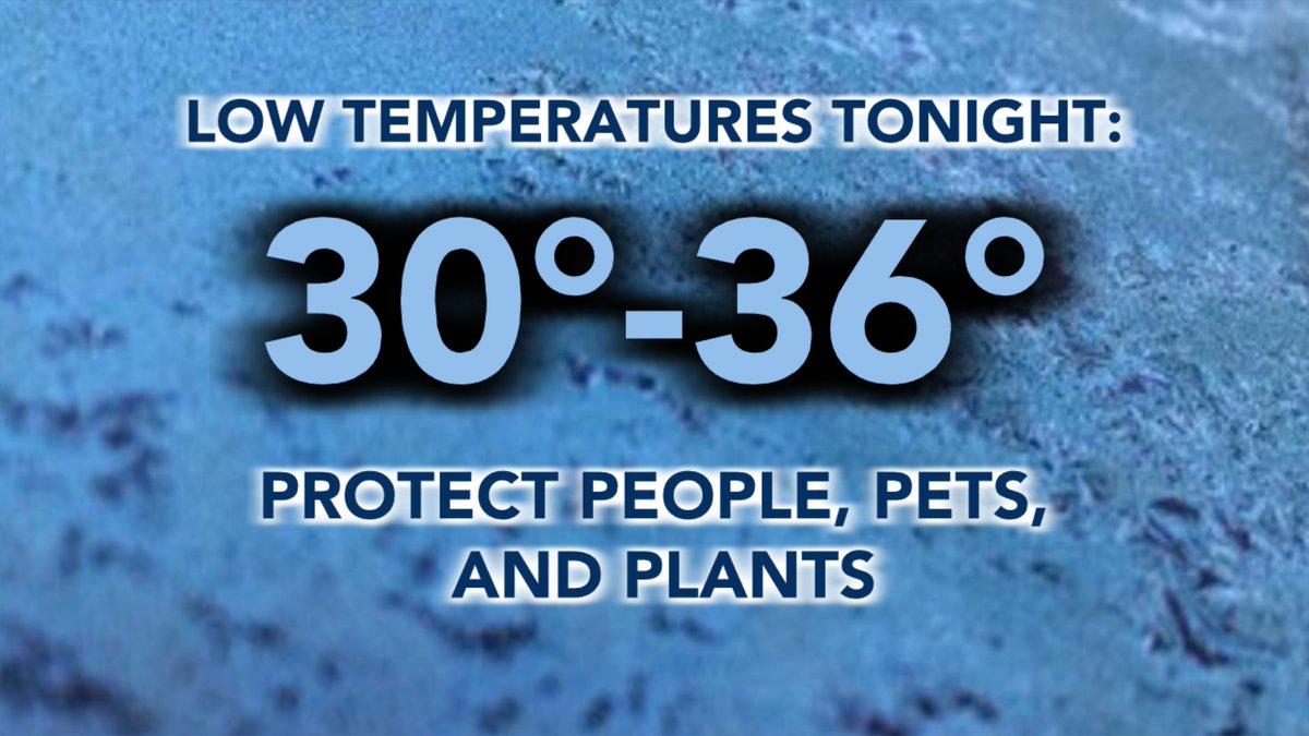 Oh yeah, it's getting cold tonight! A Freeze Warning will be in effect starting at 1 AM. With temps in the low to mid 30s, frost is likely. You'll need to protect people, pets, and plants tonight from the cold! @wlox #mswx