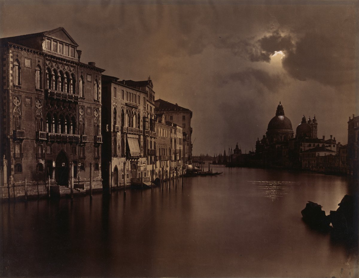 Night View of the Grand Canal, Venice, circa 1875. Photograph by Carlo Naya.