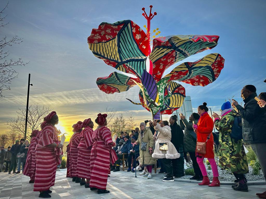 1/4 The beautiful Hibiscus Rising by Yinka Shonibare CBE, RA was welcomed in this weekend in a day of celebration and creativity at the Tetley.