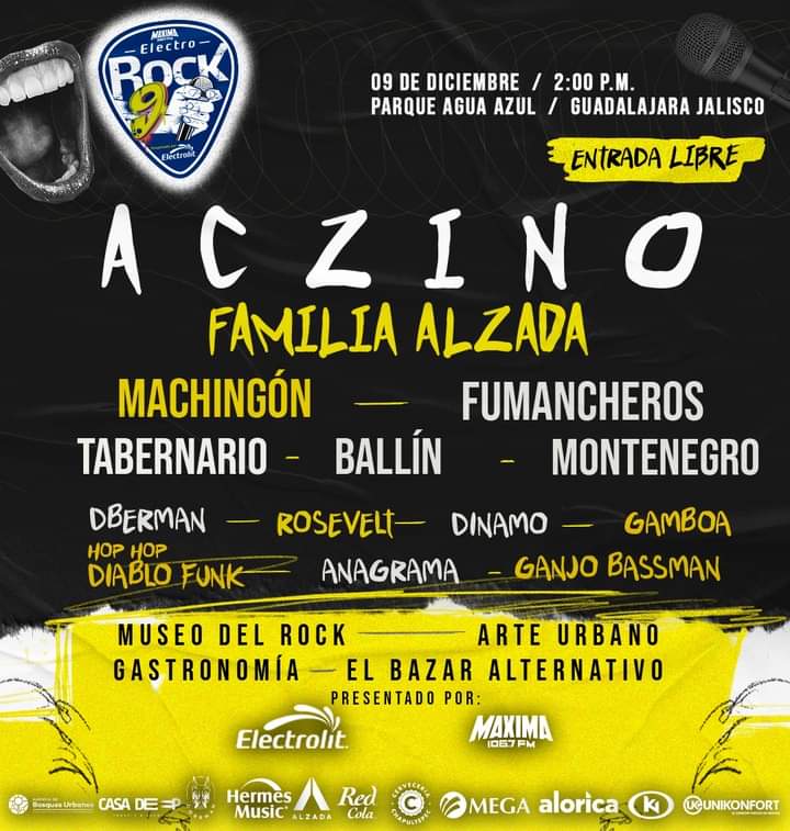 MACHINGON's tweet photo. La Última del año 💥💥💥💥
ElectroRock 9 🤘
📍Parque agua azul
📆 Sábado 9 de Diciembre
⏰ 2:00 pm
Entrada libre - cupo limitado
#electrorock9 #rock #maxima1067fm #MACHINGON https://t.co/EqWOdGXz57