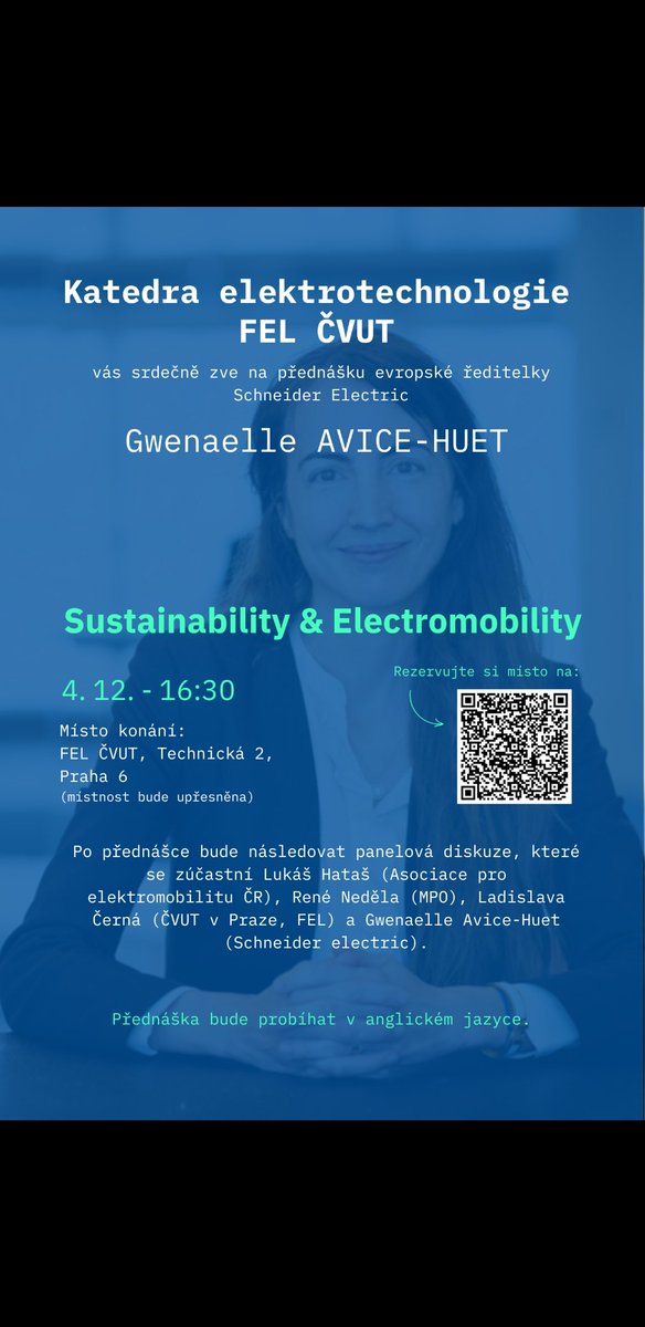 HatasLukas's tweet photo. V pondělí se zastavte na #FELu @CVUTPraha, budoucnost je elektrická. https://t.co/b2lyFFl9og