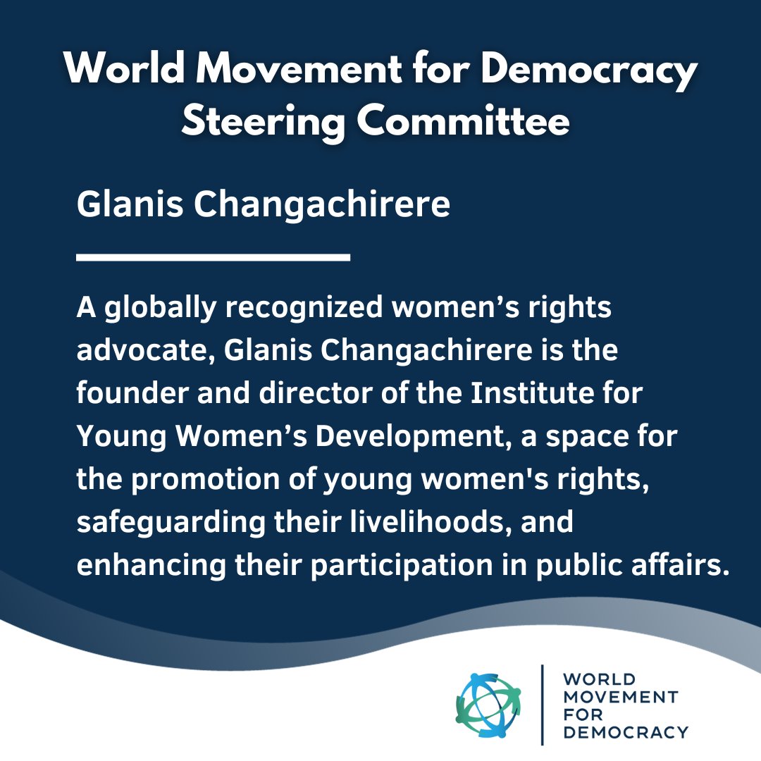 World Movement (@movedemocracy) on Twitter photo Meet <a href="/MoveDemocracy/">World Movement</a>’s Steering Committee member Glanis Changachirere, from Zimbabwe! A globally recognized women’s rights advocate, Glanis is the founder and director of the Institute for Young Women’s Development. Learn more about her: movedemocracy.org/person/glanis-… Meet <a href="/MoveDemocracy/">World Movement</a>’s Steering Committee member Glanis Changachirere, from Zimbabwe! A globally recognized women’s rights advocate, Glanis is the founder and director of the Institute for Young Women’s Development. Learn more about her: movedemocracy.org/person/glanis-…