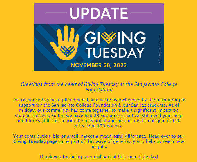San Jacinto College Foundation tweet media