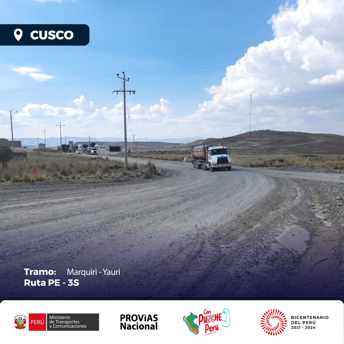 ProviasNac_Peru's tweet photo. 📢 #ProviasNacional realiza los trabajos de mantenimiento rutinario en el km 120 del tramo Marquiri - Yauri, en el región #Cusco, garantizando la transitabilidad en la ruta PE-3S. https://t.co/7fGO6Ugtvb