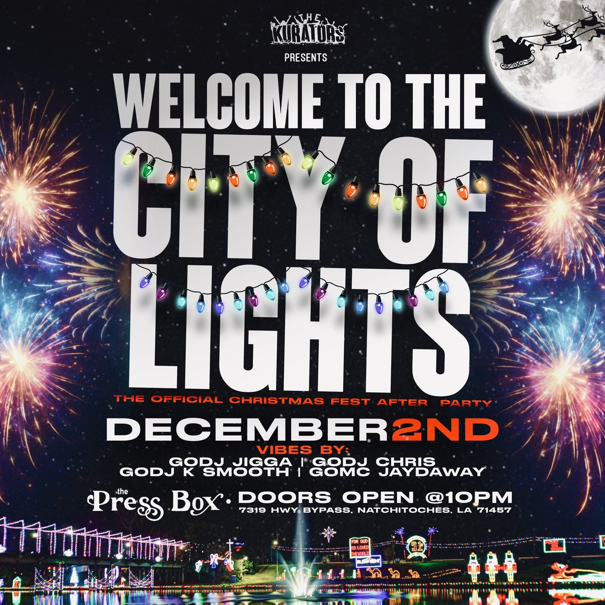 KSMOOTH___'s tweet image. The official Christmas festival after party this Saturday December 2nd The Press Box
Tha BIGGEST event of the weekend we got the whole city and some pulling up to this one 🔥🎥
Doors open @10PM 
@JayDaWay @GODJChris @TheyLoveDjJigga 
#christmasfestival2k23  #natchitoches  #nsula