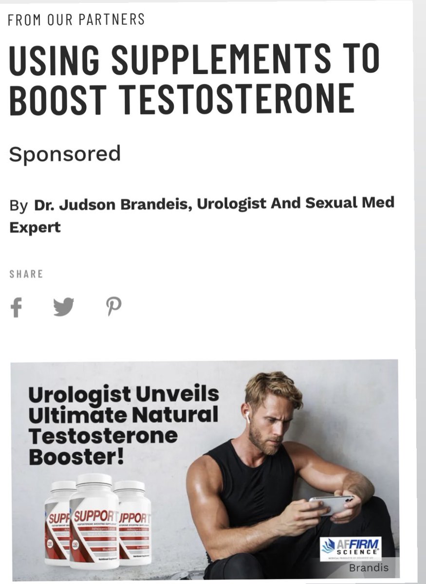 muscle_fitness's tweet image. USING SUPPLEMENTS TO BOOST TESTOSTERONE
Sponsored
By Dr. Judson Brandeis, Urologist And Sexual Med Expert. 
Read Article: muscleandfitness.com/features/from-… @muscle_fitness @FLEX_Magazine @judsonbrandeismd #supplements #boosttestosterone #health #muscleandfitness #dhea #vitamind #zinc