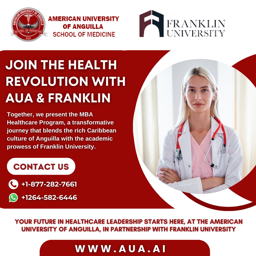 Discover a world of boundless opportunities at the American University of Anguilla, where innovation meets excellence in healthcare education. We are thrilled to announce our exciting affiliation with Franklin University.
#BridgingContinents #InspiringFutures